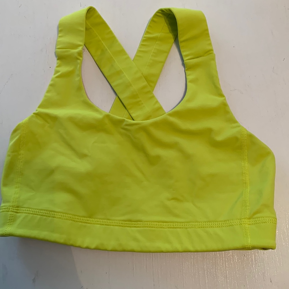 lululemon athletica Neon Yellow Cross-Back Sports Bra